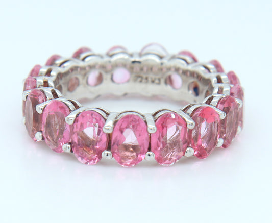 925 Sterling Silver Pink Cubic Zirconia Band