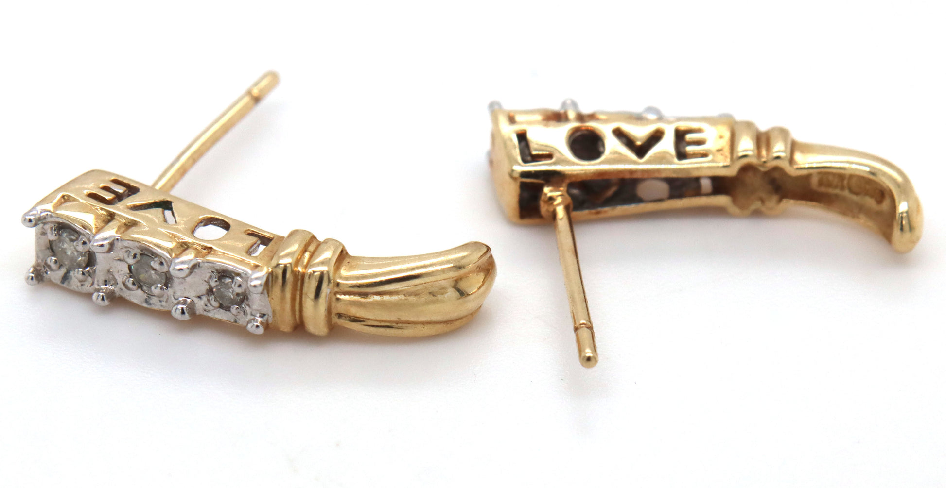 3 Pairs of 10kt Yellow gold earrings