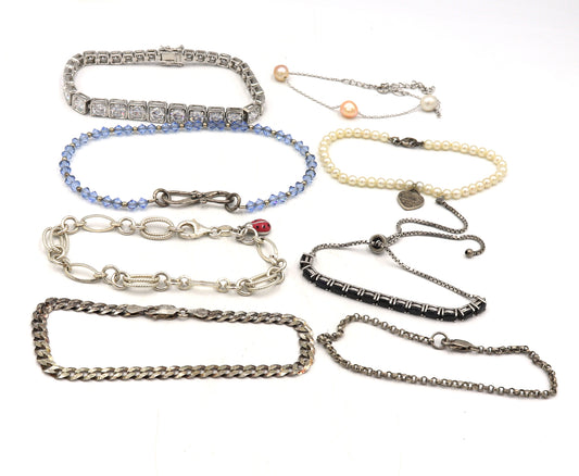 Group lot of Vintage 925 sterling silver bracelets