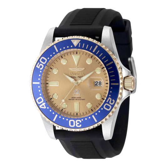 Invicta Men's 48216 Pro Diver Quartz 3 Hand Gold Dial Watch