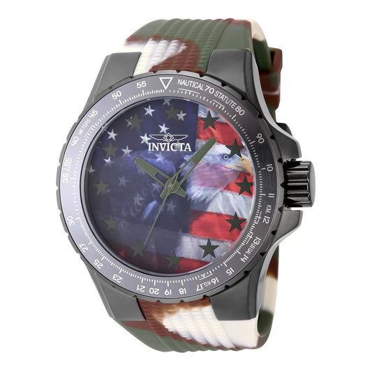 Invicta Men's 48956 Aviator  Quartz 3 Hand Red, White, Blue Dial Watch