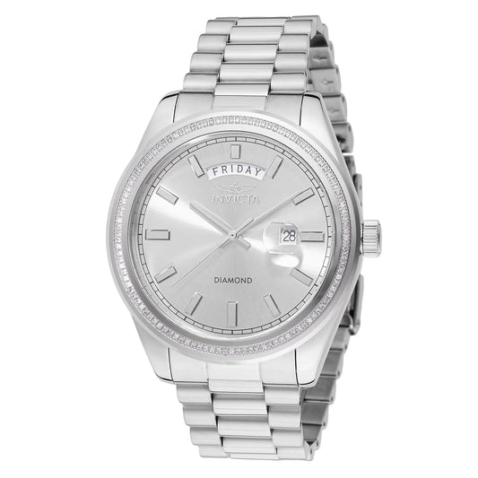 Invicta Men's 48759 Elite Diamond  Quartz 3 Hand Silver Dial Watch