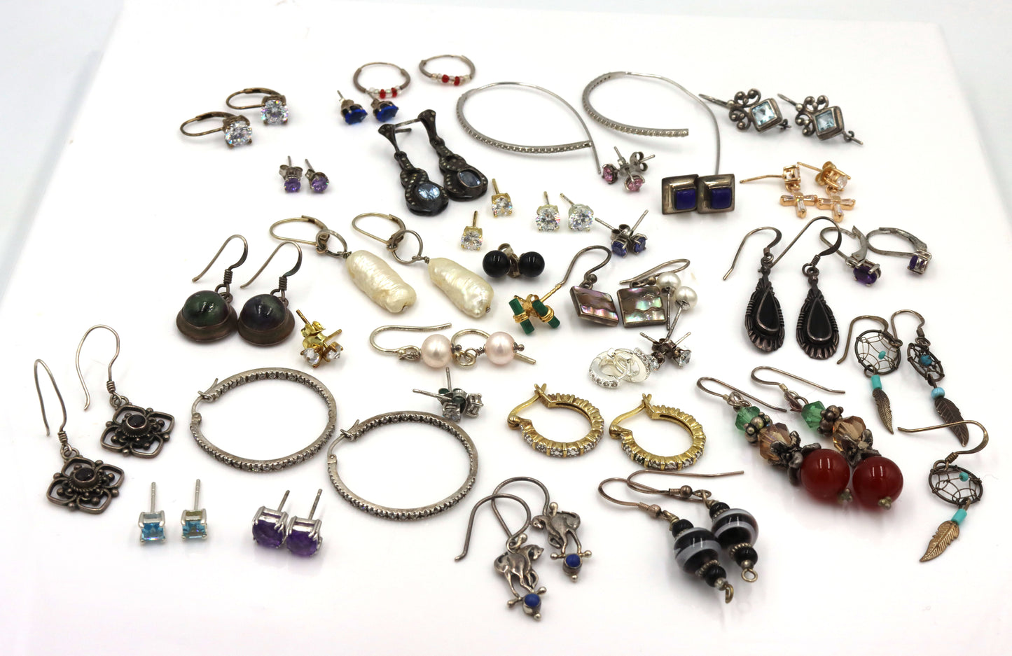 Group lot of vintage 925 sterling silver earrings