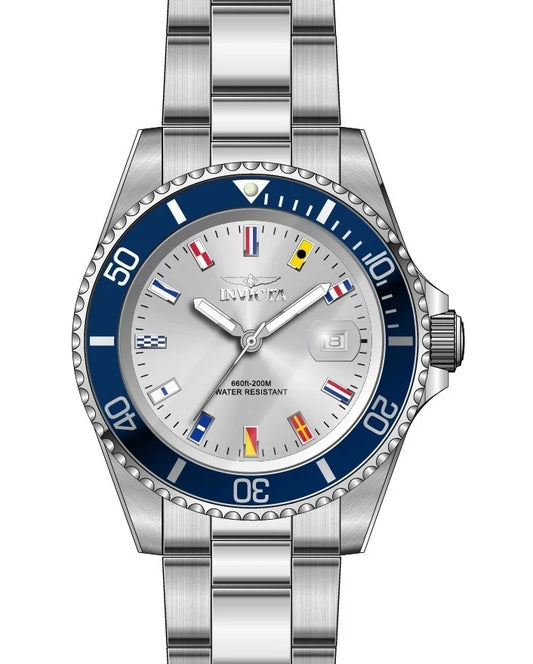 Invicta Men's 49885 Pro Diver  Quartz 3 Hand Silver Dial Watch