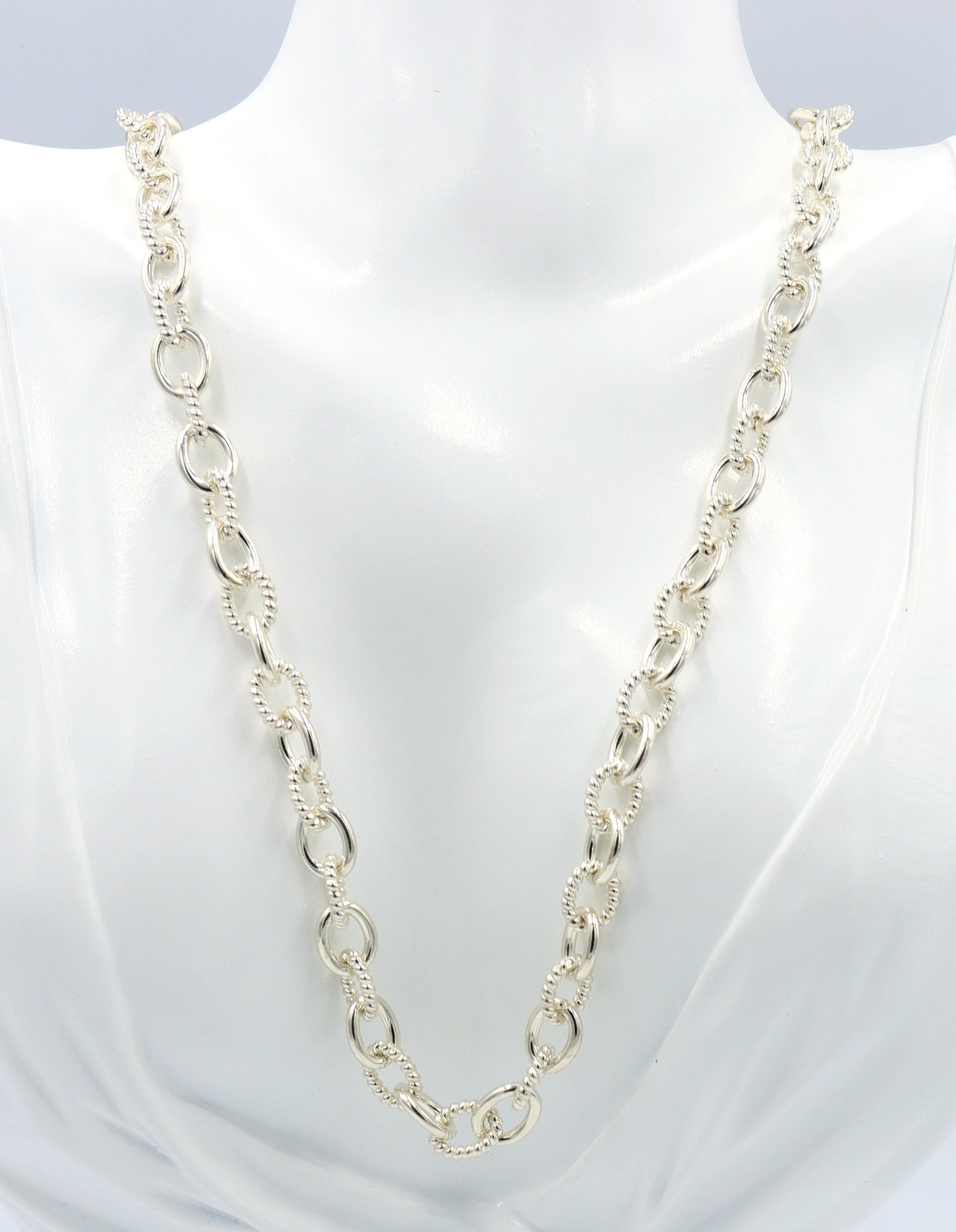 Judith Ripka key to my heart cable link chain necklace