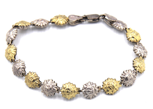 Italian Vintage 925 sterling silver sun link bracelet