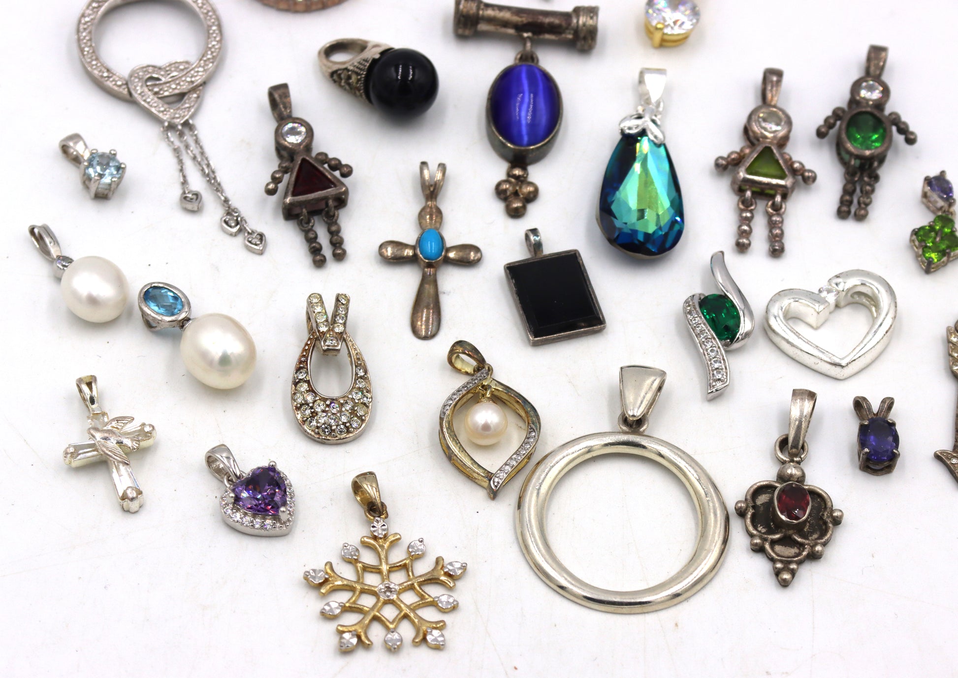 Group lot of Vintage 925 sterling silver pendants