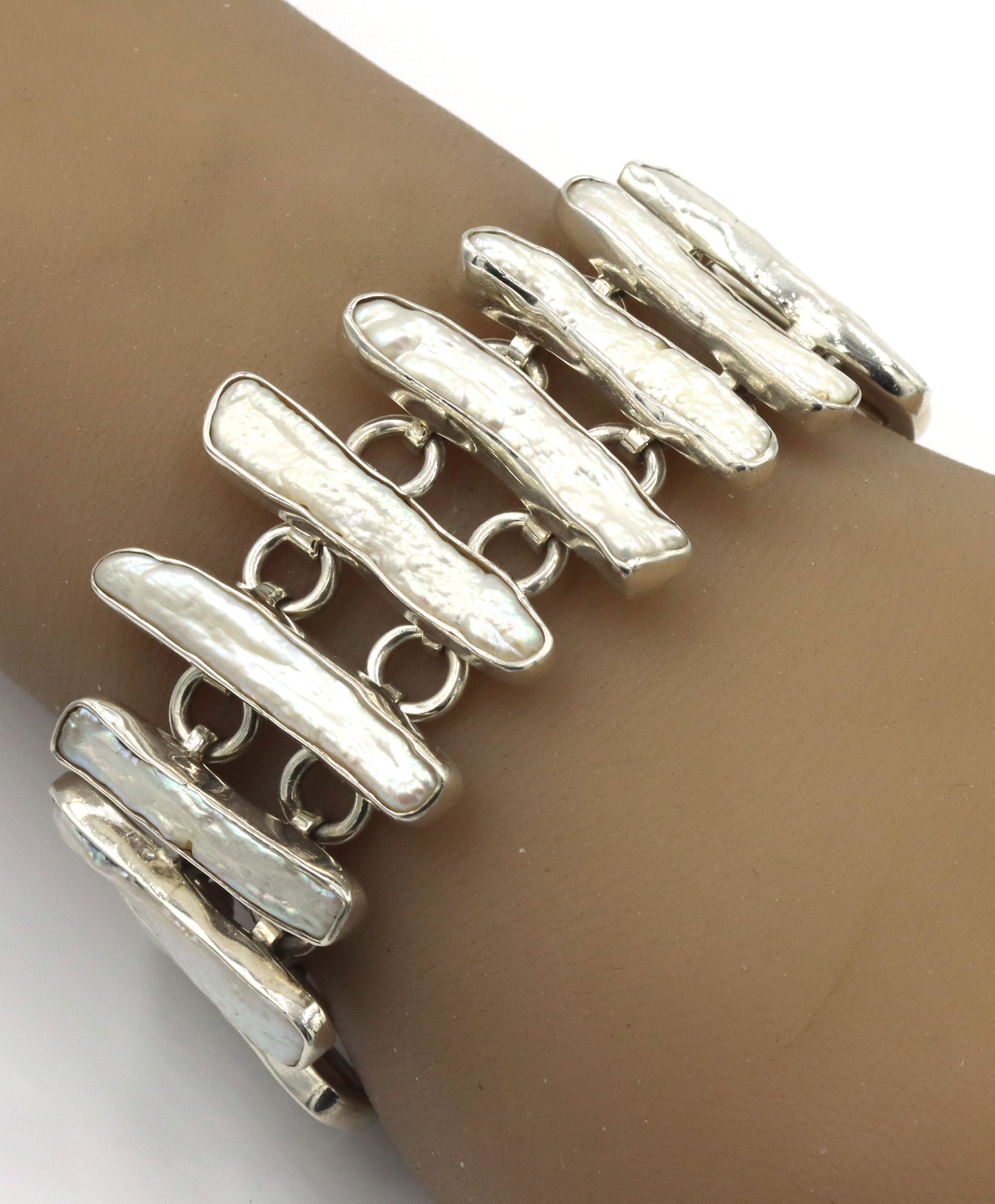 925 Sterling silver shell link bracelet