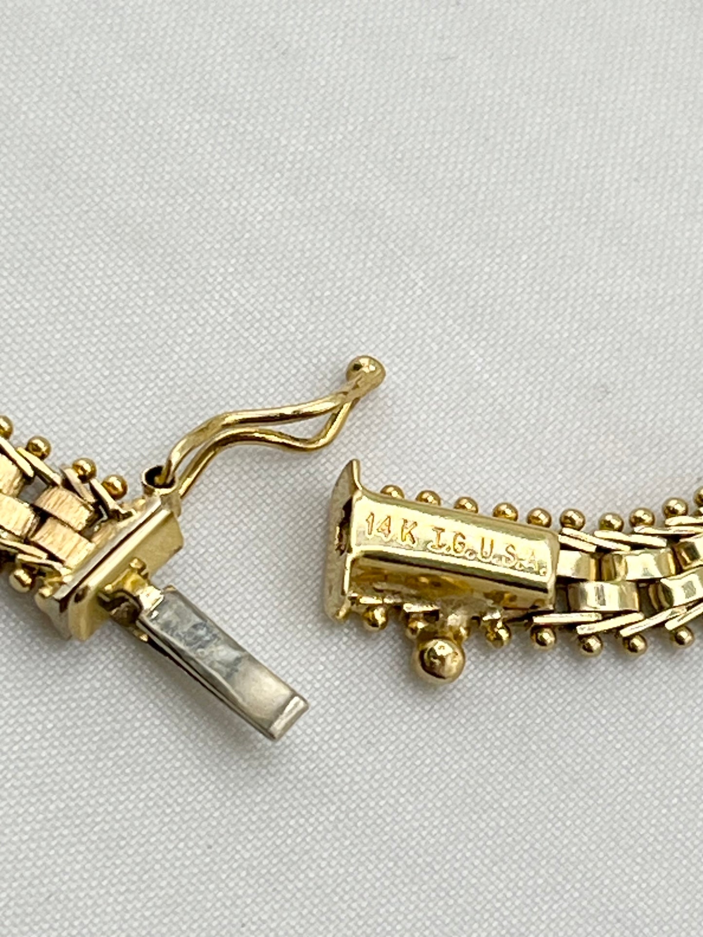 14KT Yellow Gold 6MM Imperial Riccio With Distinctive Beaded Edges Bracelet