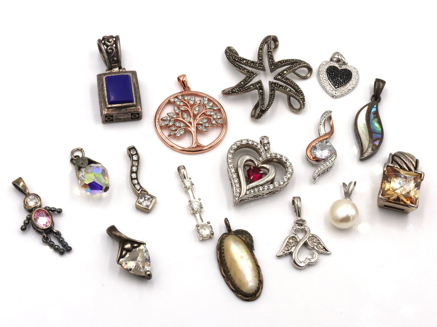 Group lot of Vintage 925 sterling silver pendants