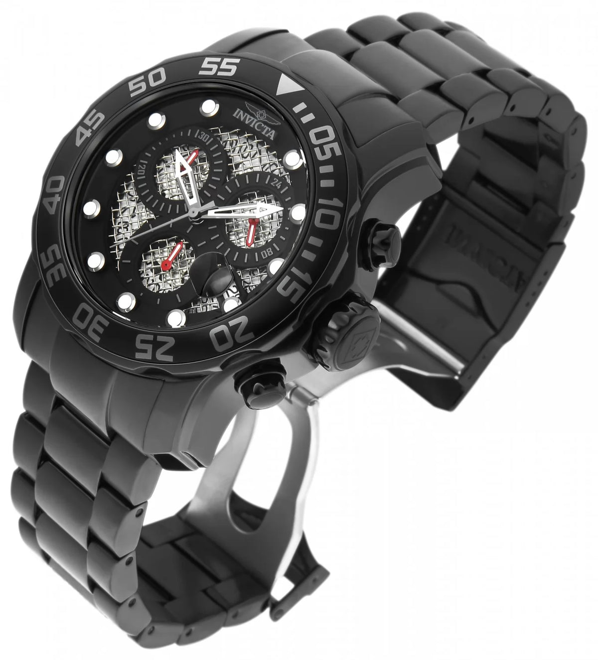 Invicta Men's Pro Diver Quartz 3 Hand Black, Silver Dial Watch
