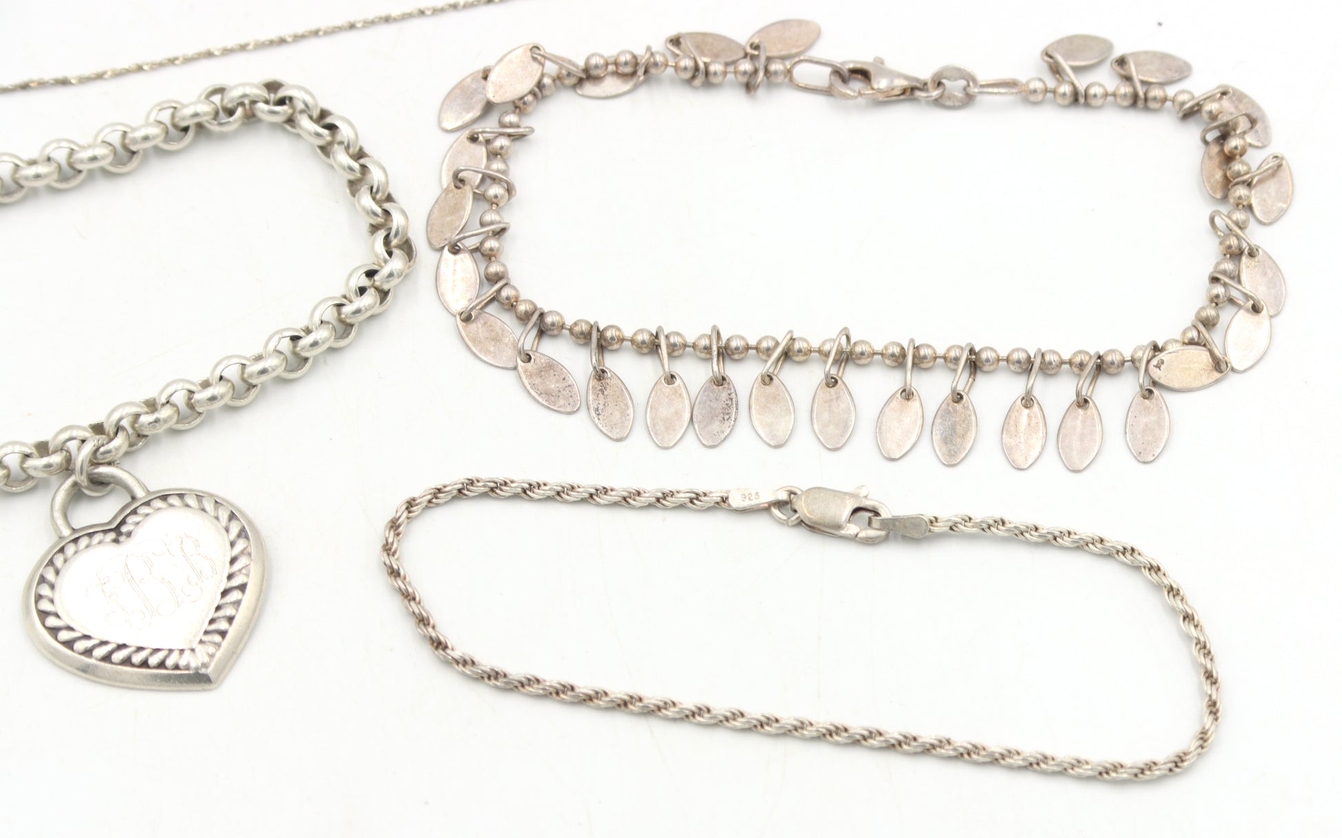 Group lot of 4 Vintage 925 sterling silver necklaces