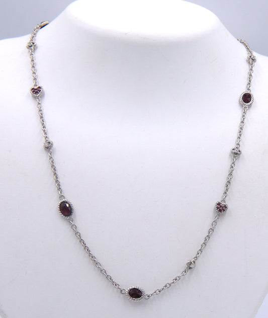 Judith Ripka 925 sterling silver CZ link necklace
