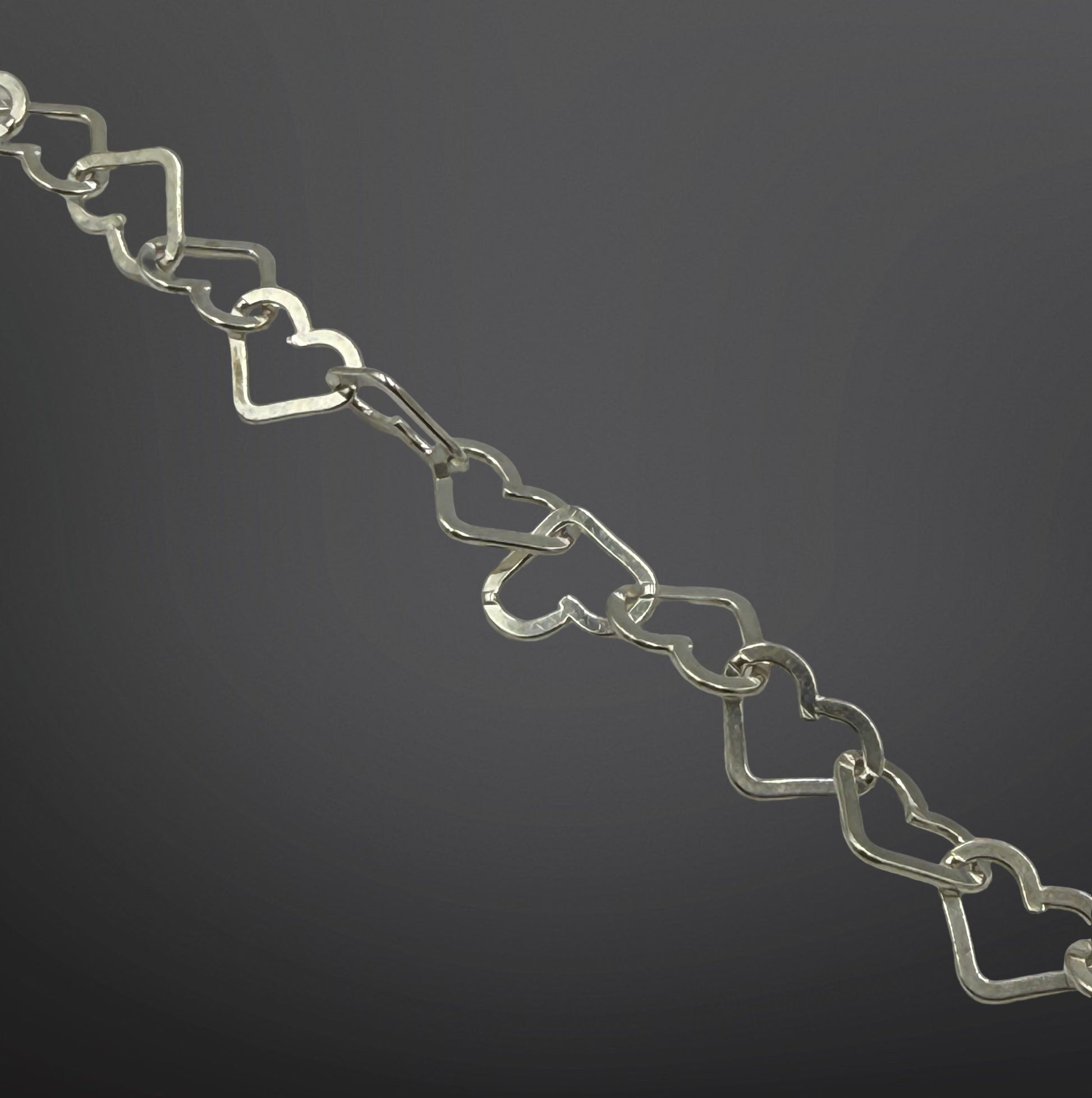 925 Sterling silver heart shaped link bracelet
