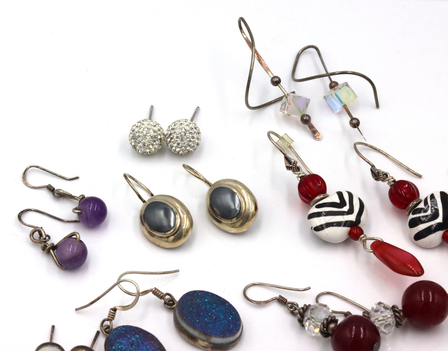 Vintage 925 sterling silver group lot of earrings
