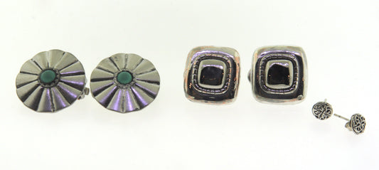 Group Lot of 3 Sterling Silver Earrings