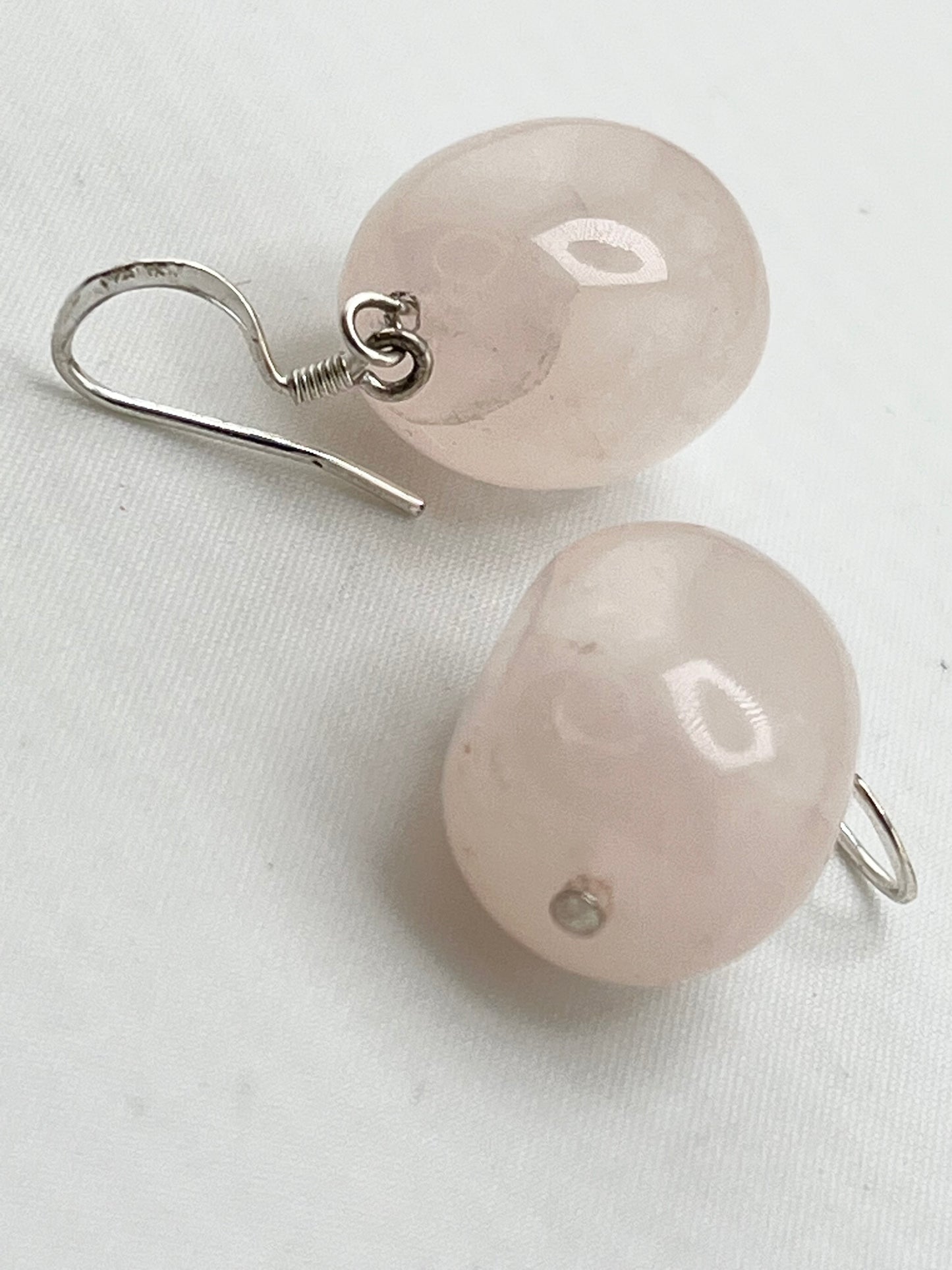 925 Sterling Silver Pink Quartz Danfle earrings