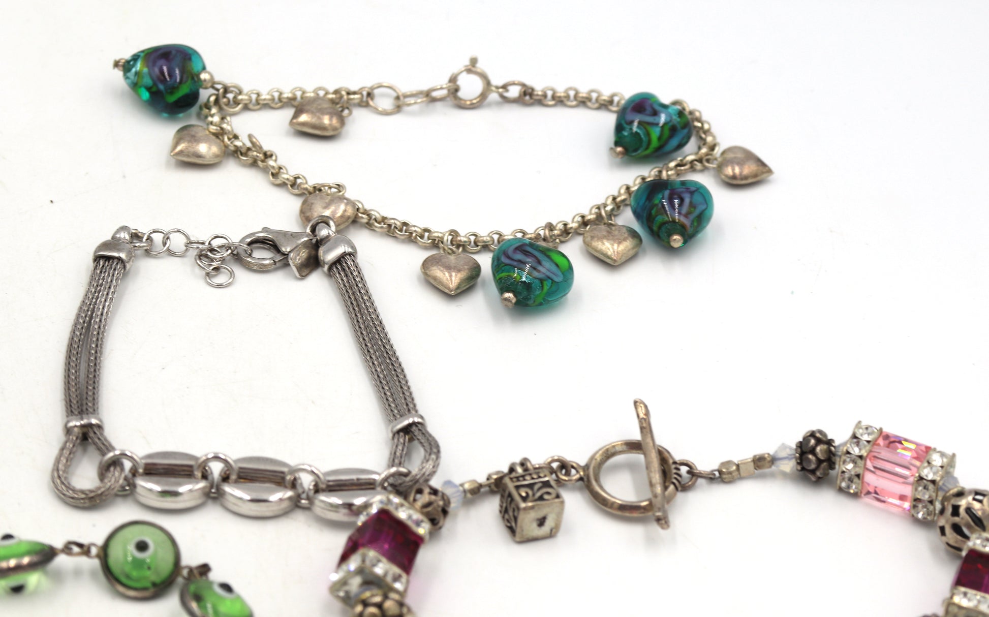 Group lot of 8 Vintage 925 sterling silver bracelets
