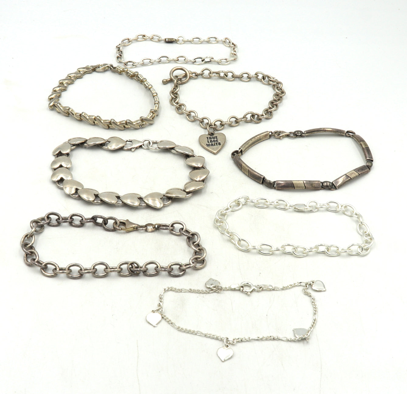 Vintage 925 sterling silver group lot of 8 bracelets