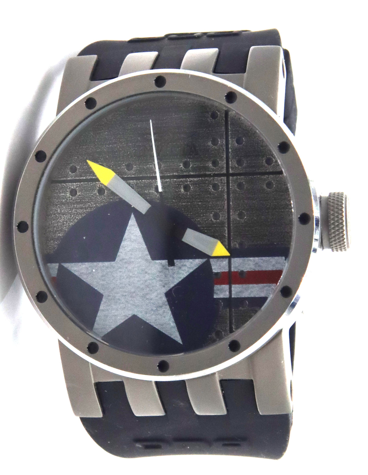 Invicta DNA Bomber silver tone dial watch
