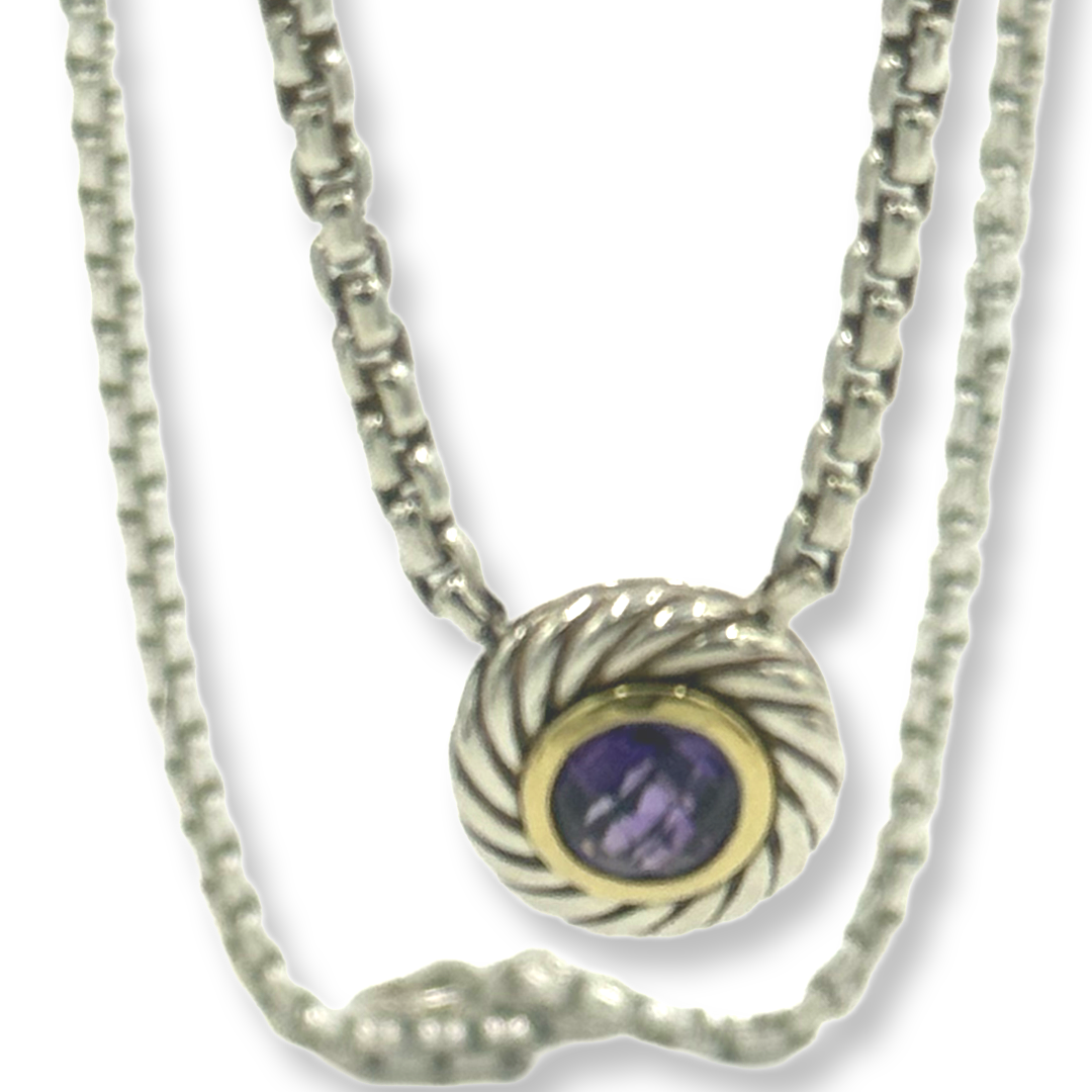 David Yurman Amethyst cookie necklace