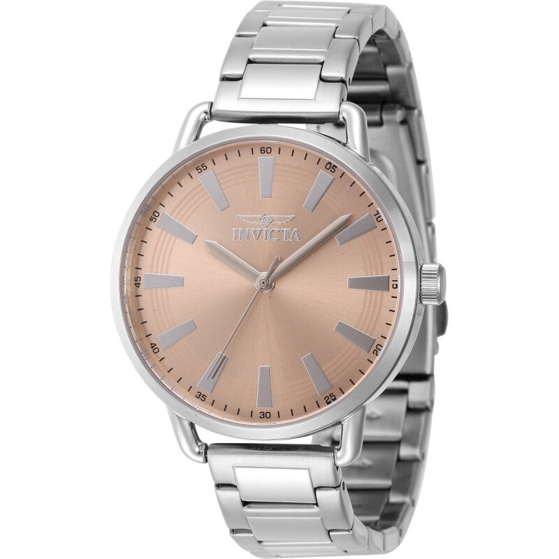Invicta Wildflower Womens Quartz Stainless Steel Light Pink Dial Silver Tone Bracelet Watch