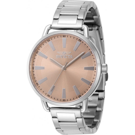 Invicta Wildflower Womens Quartz Stainless Steel Light Pink Dial Silver Tone Bracelet Watch