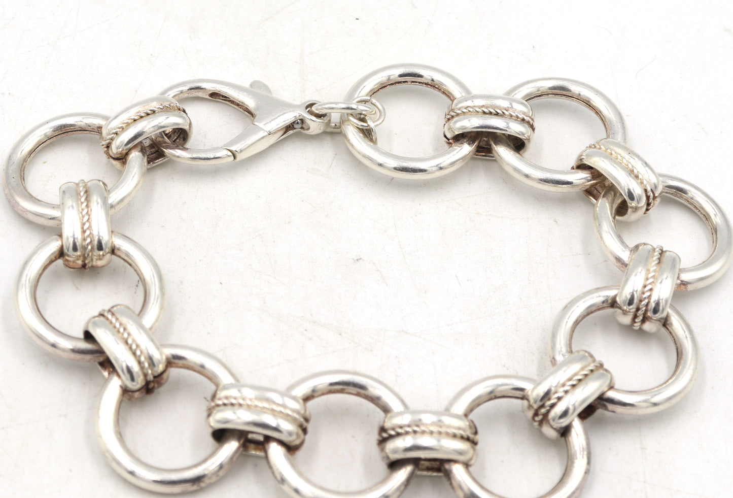 Italian Milor 925 sterling silver circle link bracelet