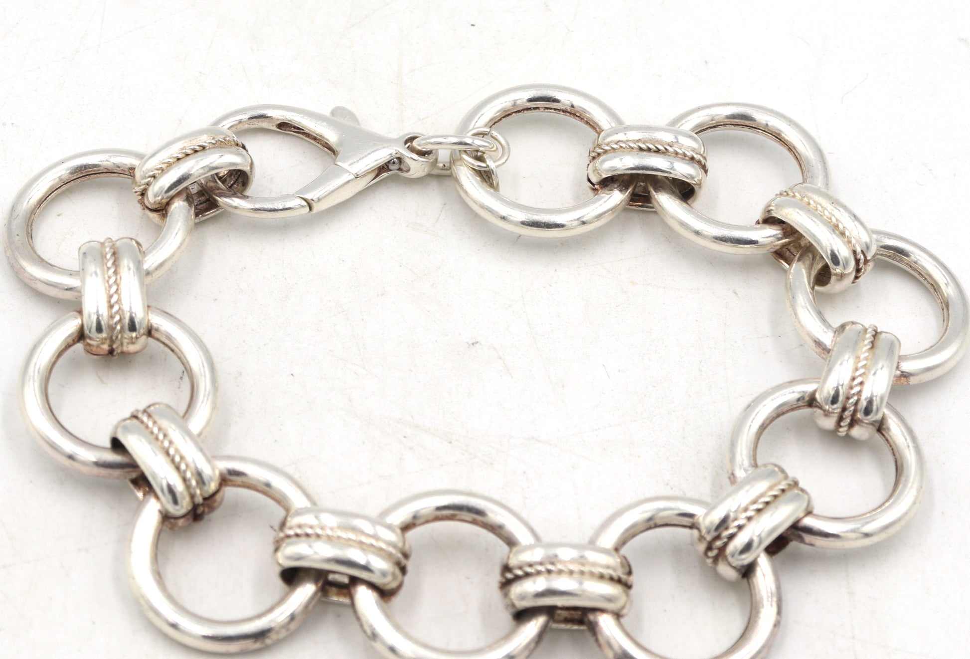 Italian Milor 925 sterling silver circle link bracelet