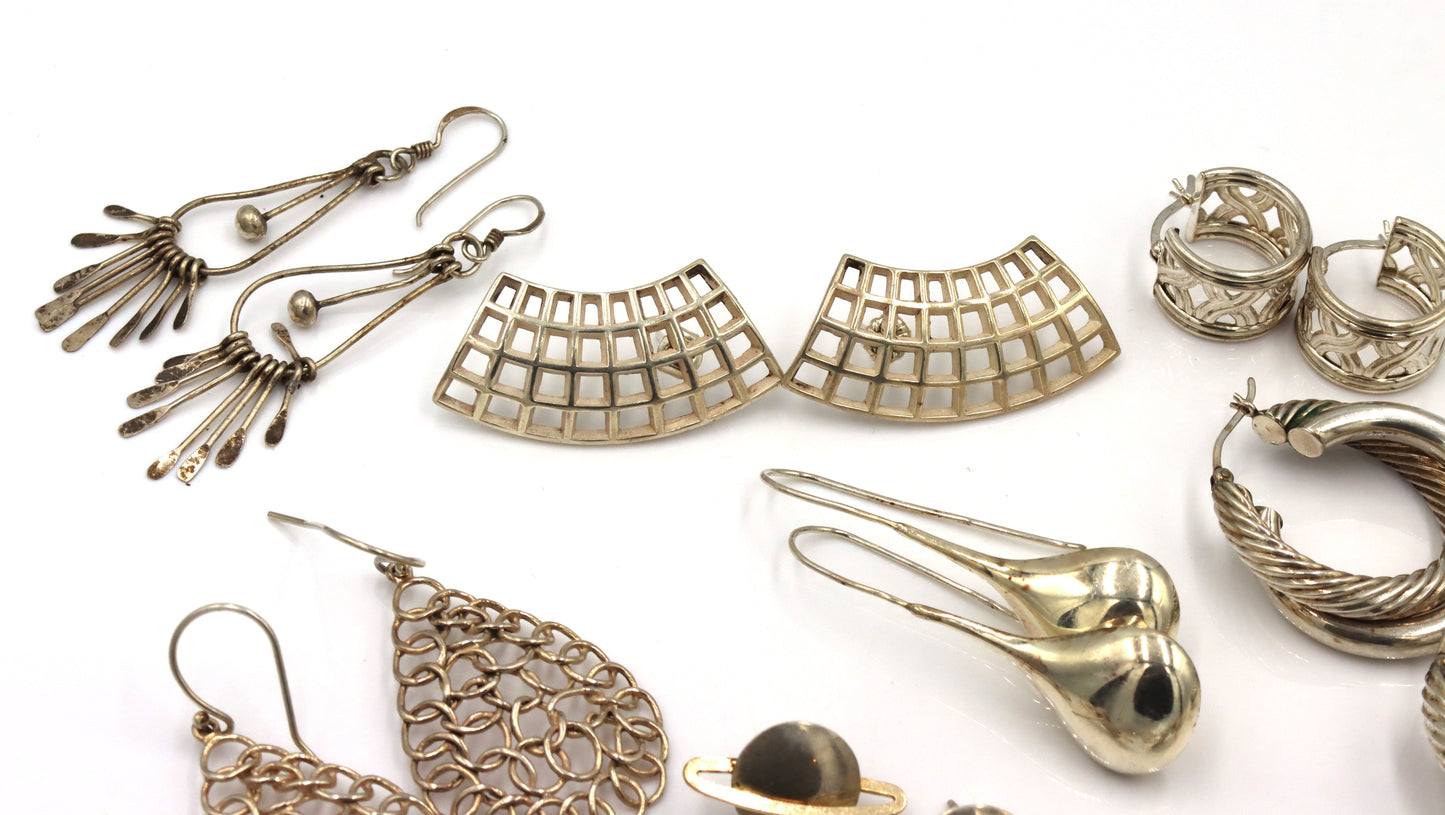 Group lot of Vintage 925 sterling silver earrings
