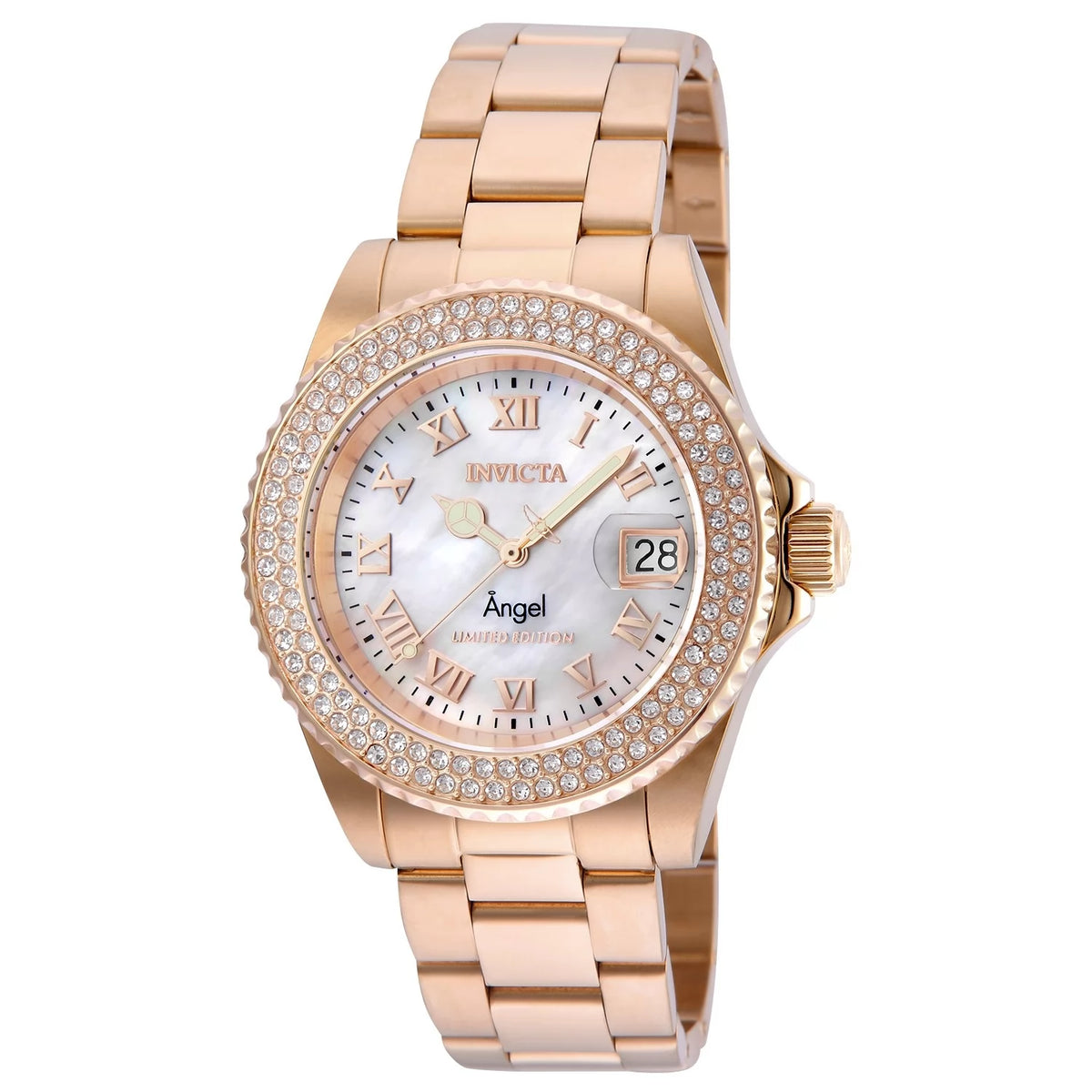 Invicta Women's 24615 Angel Quartz 3 Hand White Dial Watch