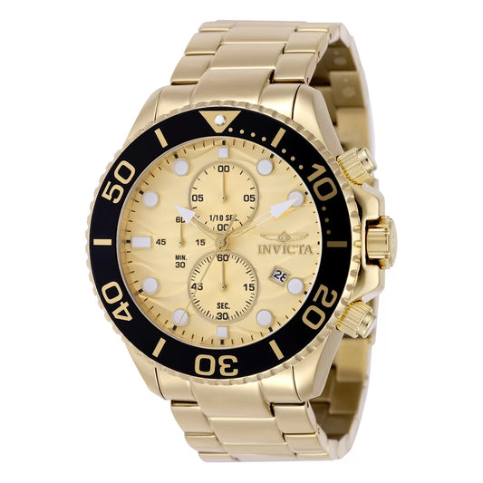 Invicta Men's 50225 Pro Diver Quartz VD57 Gold Dial Watch