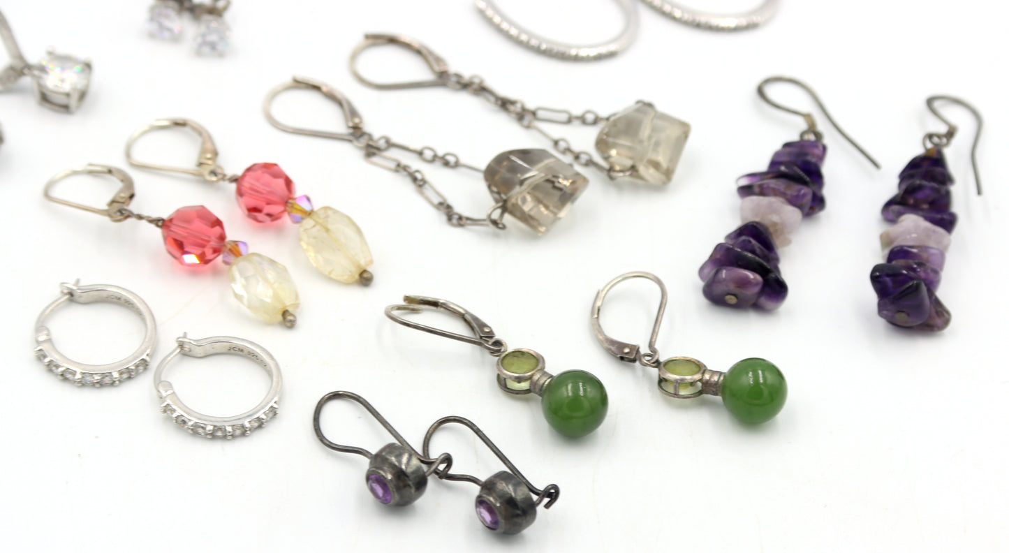 Group lot of Vintage 925 sterling silver earrings