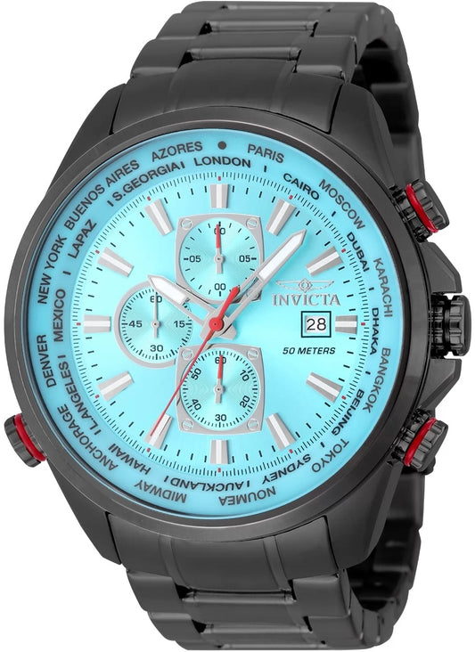Invicta Men's 50498 Aviator Quartz VD57 Tiffany Blue Dial Watch