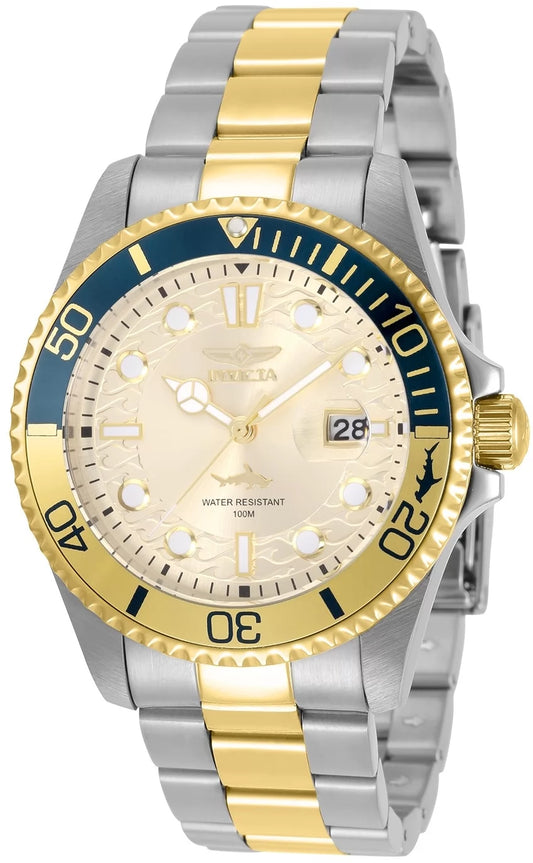 Invicta Men's 30948 Pro Diver Quartz 3 Hand Gold Dial Watch