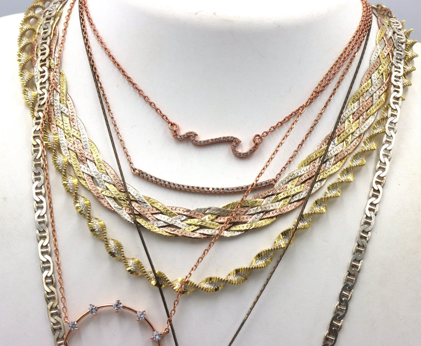 Group lot of 7 Vintage 925 sterling silver necklaces