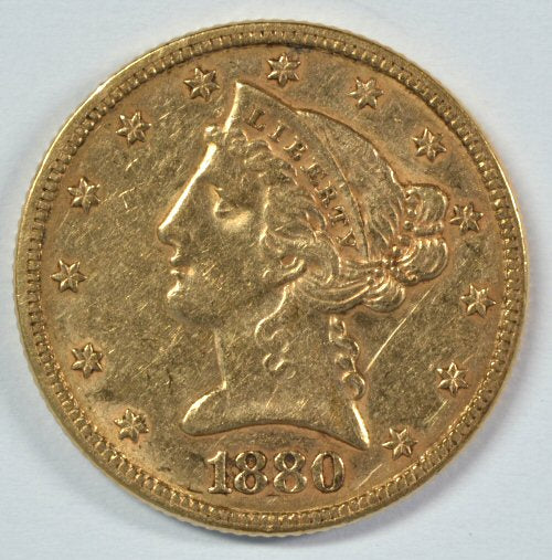 1880 US $5 Liberty Gold Piece