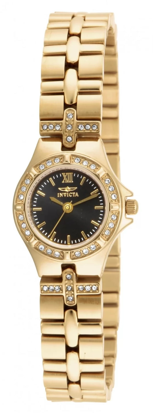 Invicta Women's 17065 Wildflower Quartz 3 Hand Black Dial Watch