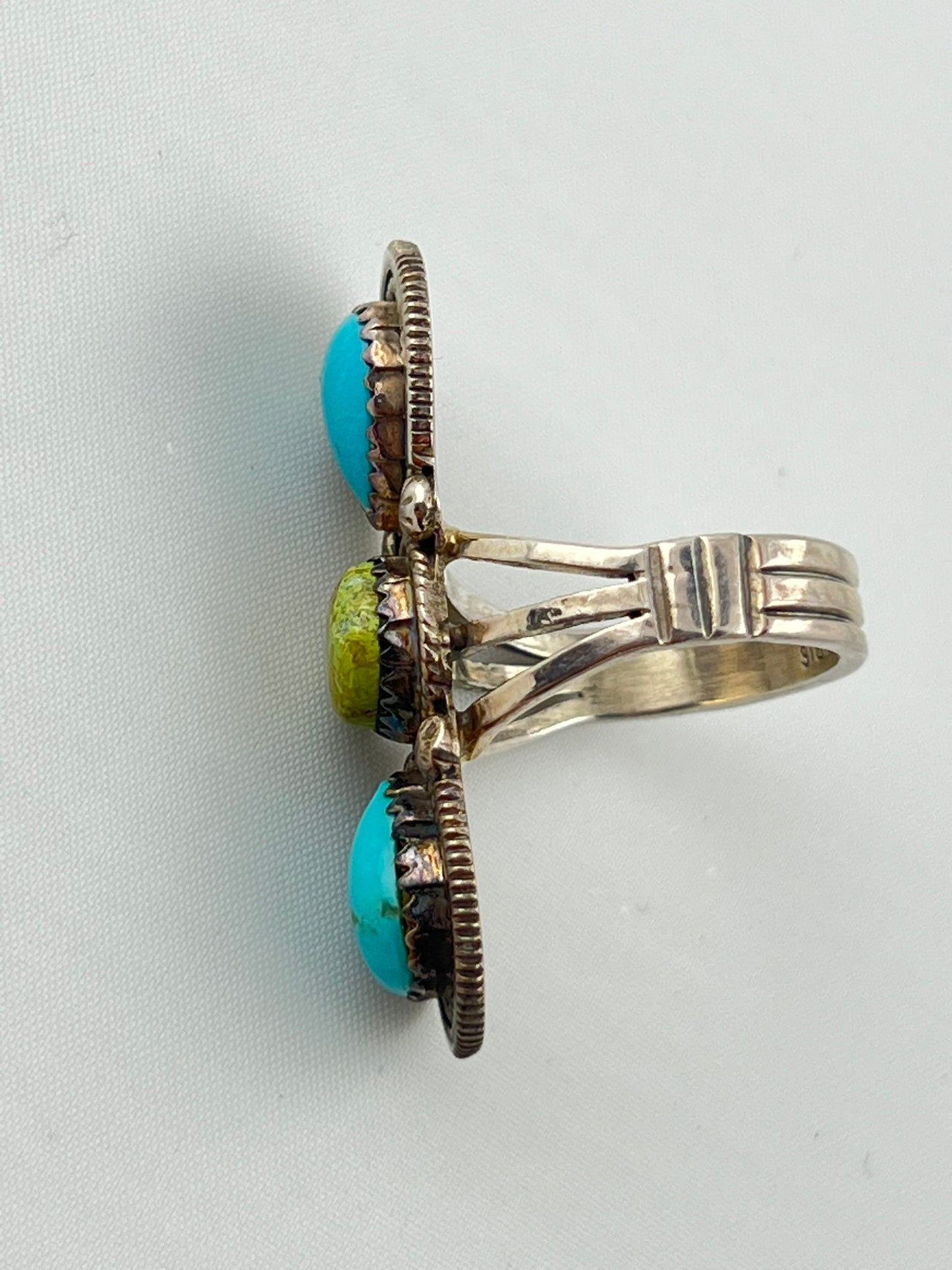 925 Sterling Silver American Style Turquoise Ring