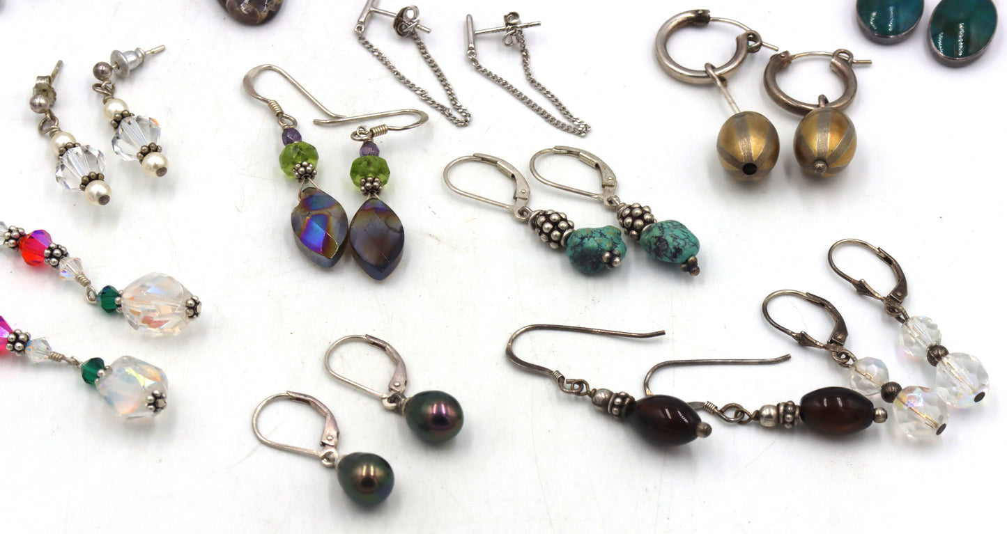 Group lot of 925 sterling silver earrings