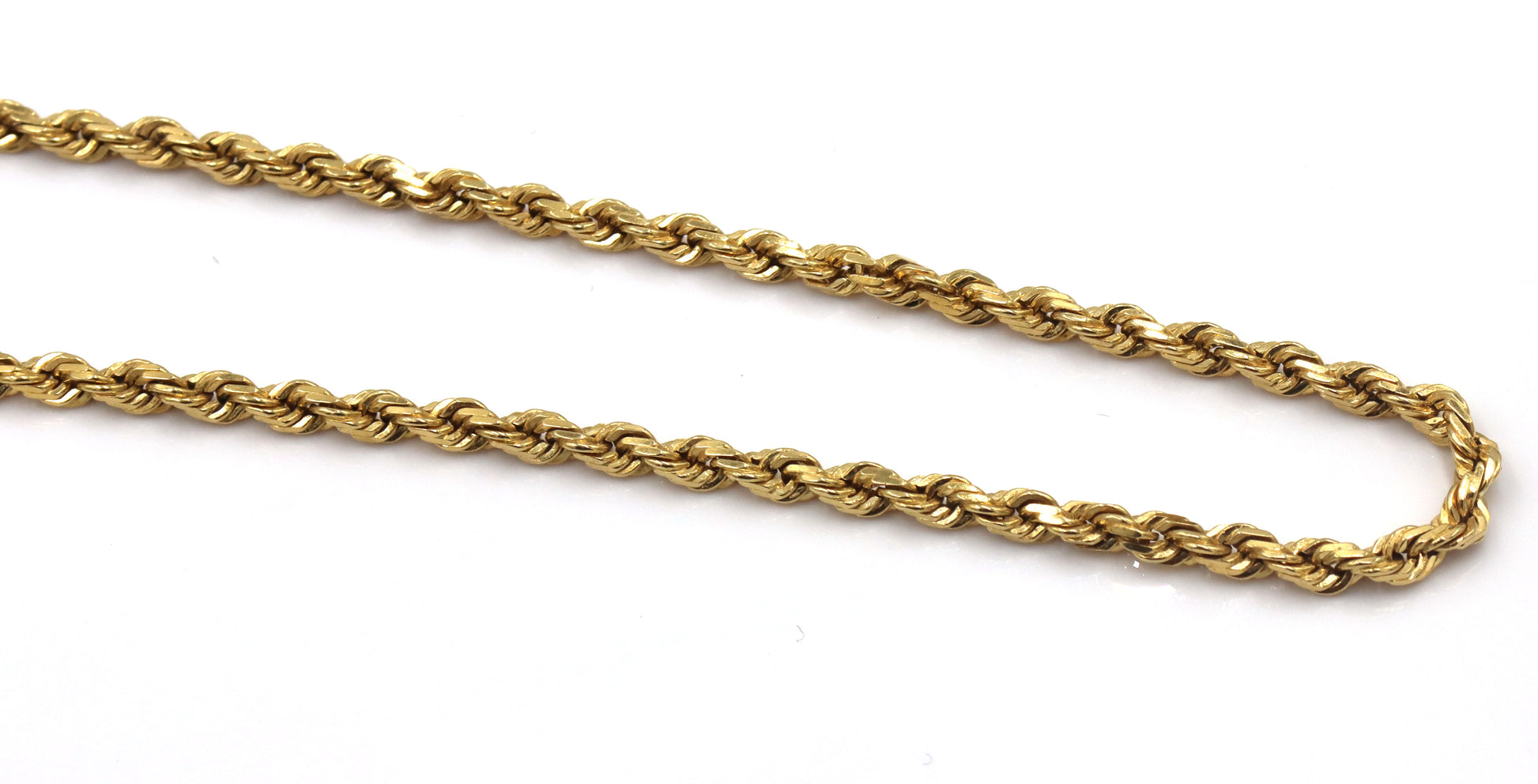 14kt Yellow gold rope chain necklace