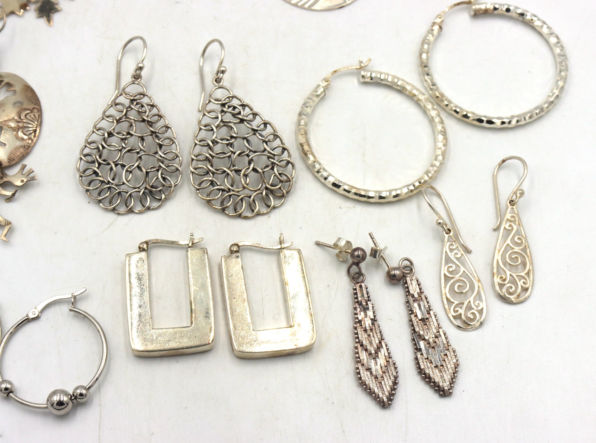 Group lot of Vintage 925 sterling silver earrings