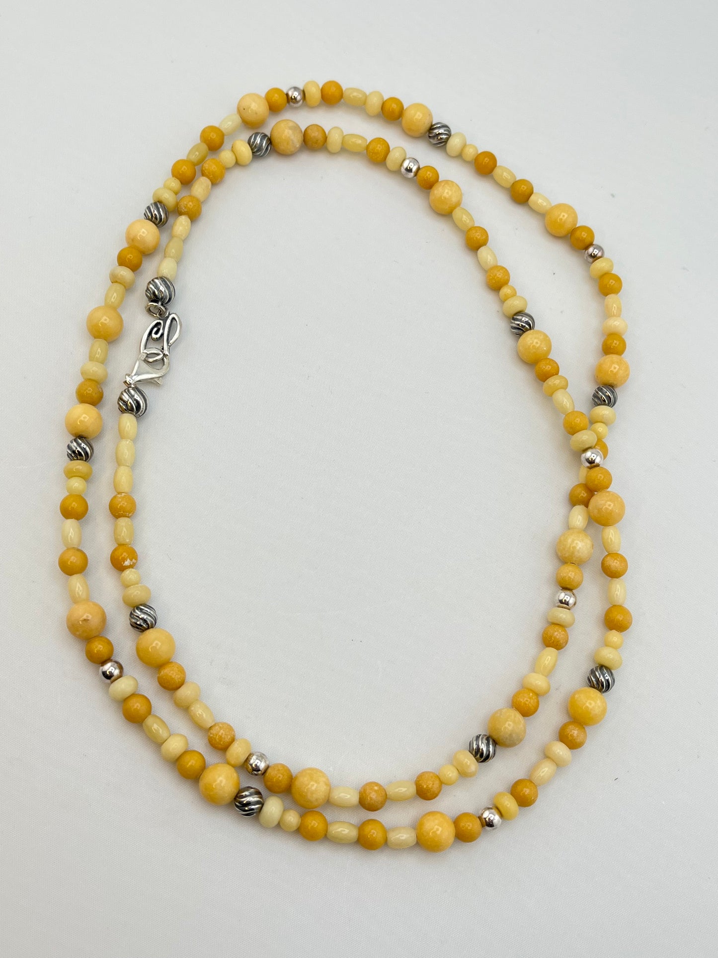 925 Sterling Silver Jay King DTR Silpada Yellow Opal Beads And Silver accent Necklace