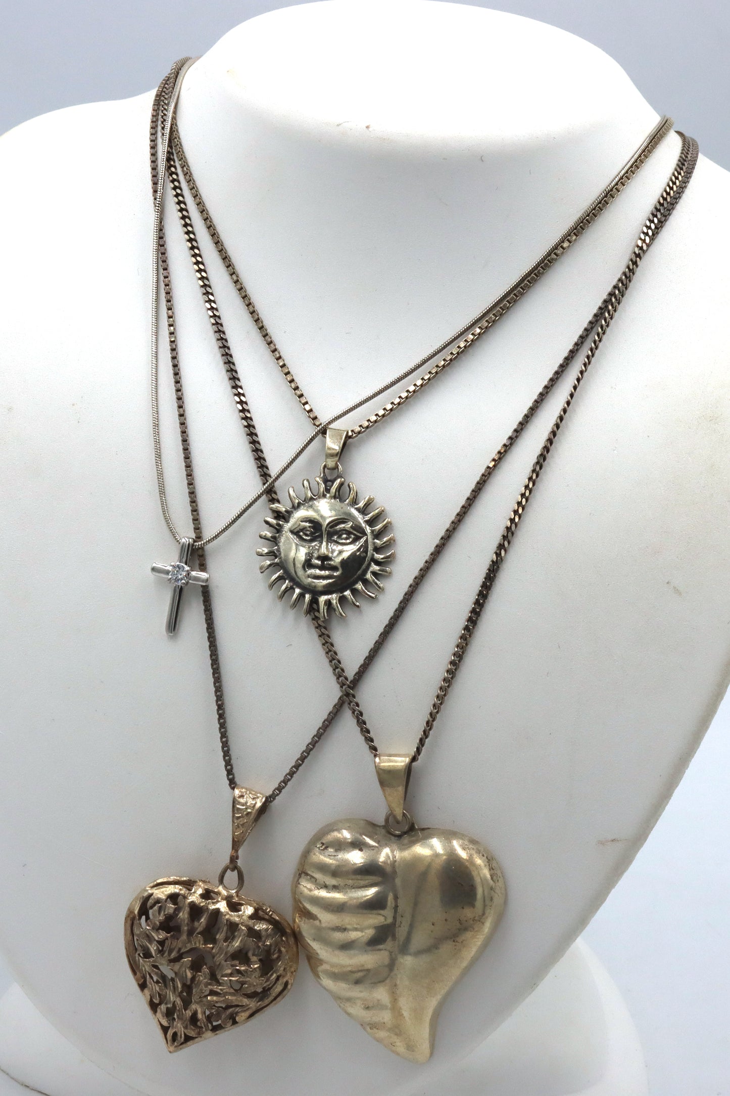 Group lot of 4 vintage 925 sterling silver necklaces