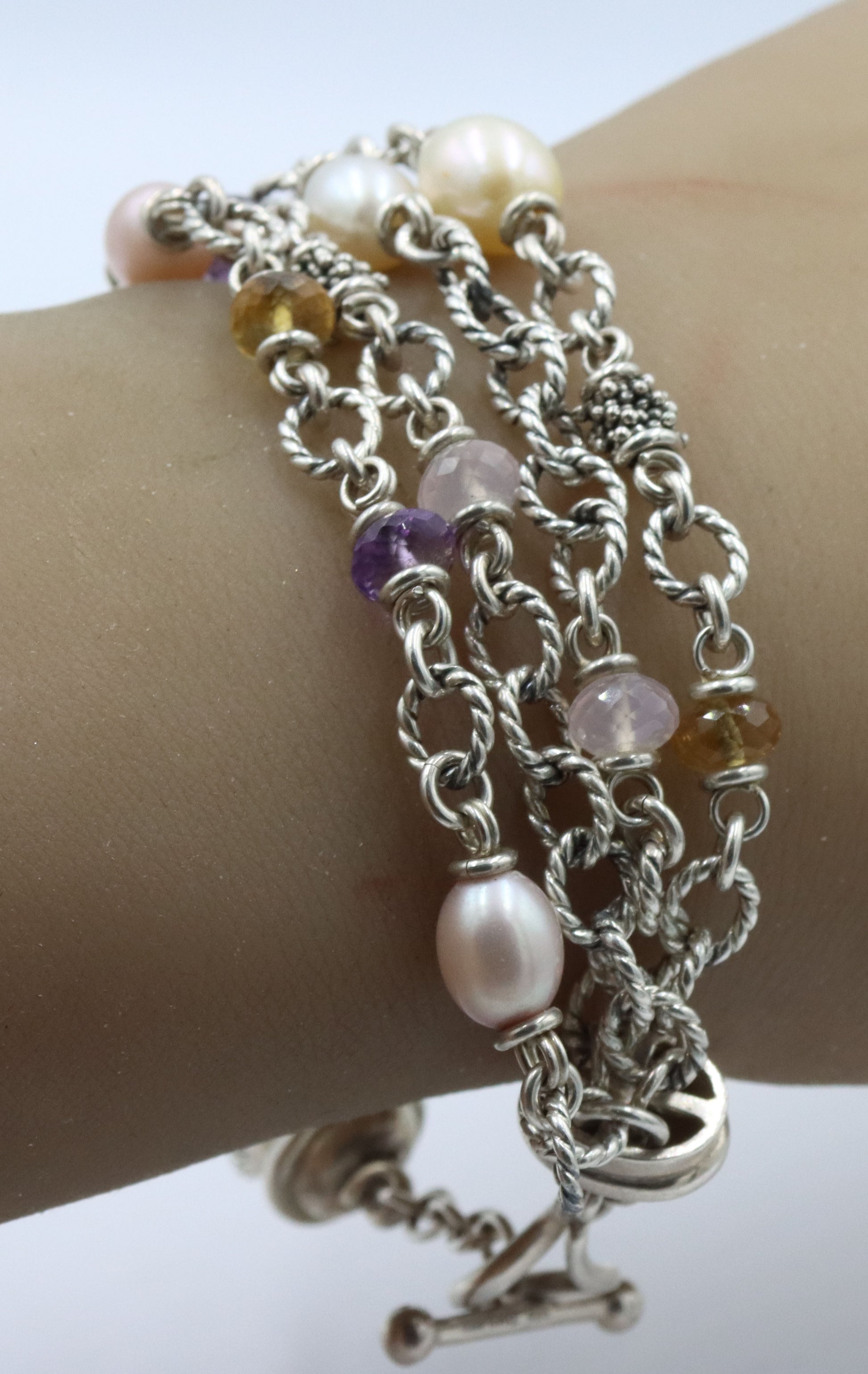 Michael Dawkins 925 Sterling Silver Multi Strands Bracelet