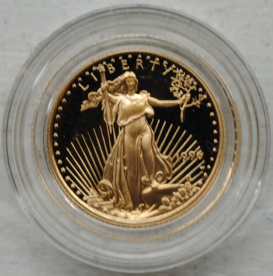 1996 $5 1/10 oz American Gold Eagle Coin – .999 Fine Gold – Original Box & COA