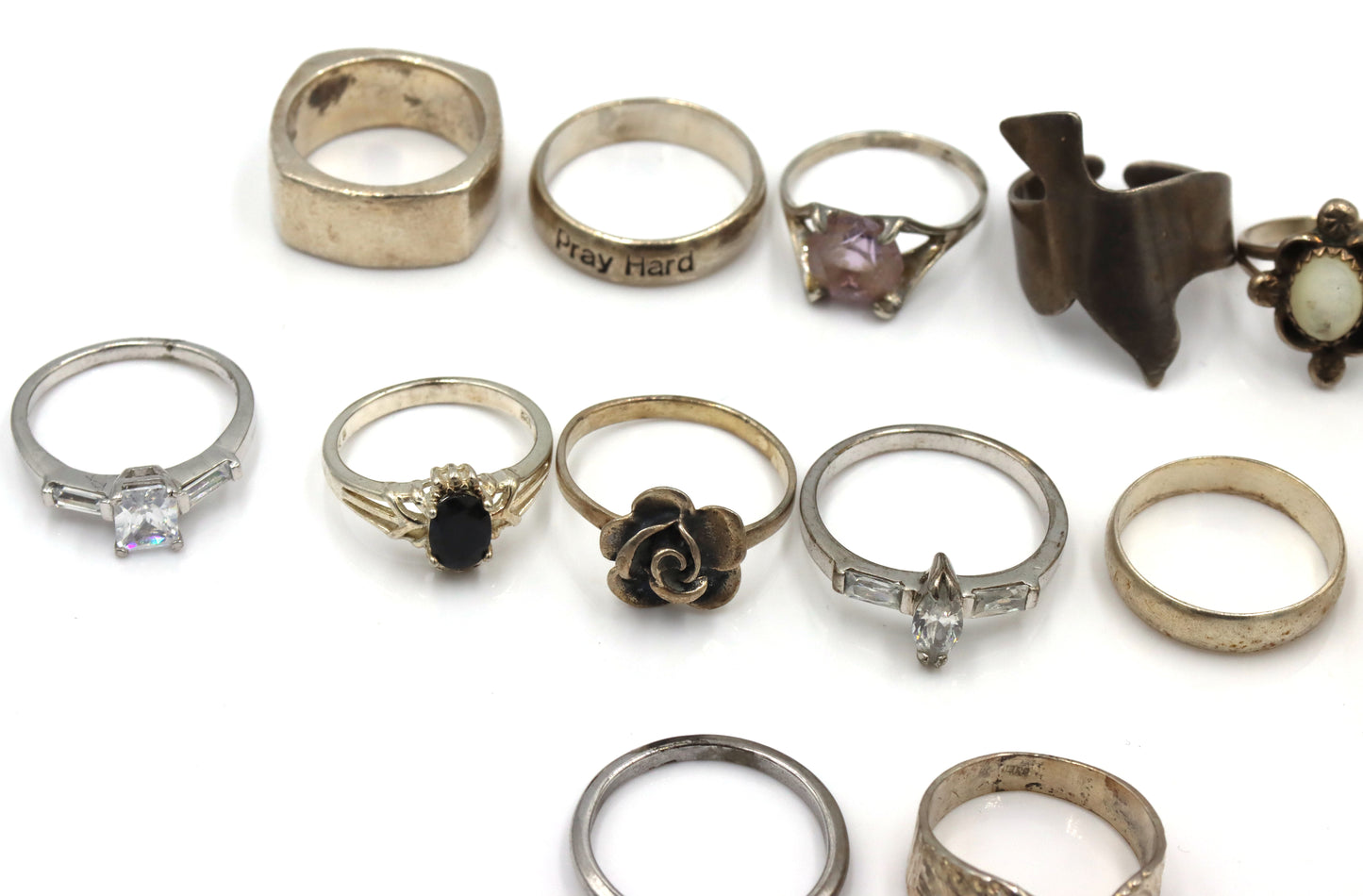 Group lot of Vintage 925 sterling silver rings