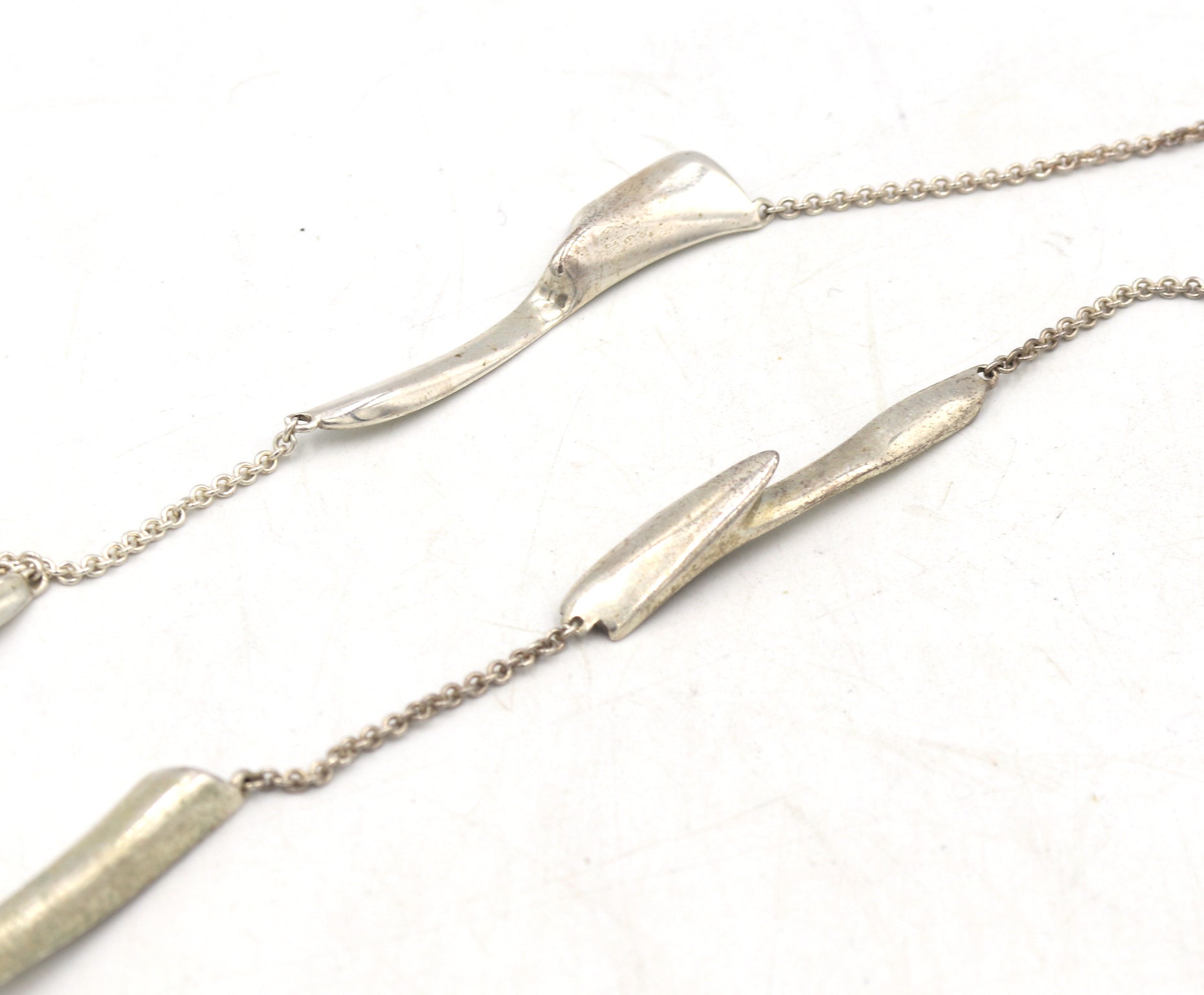925 Sterling silver fancy link chain necklace