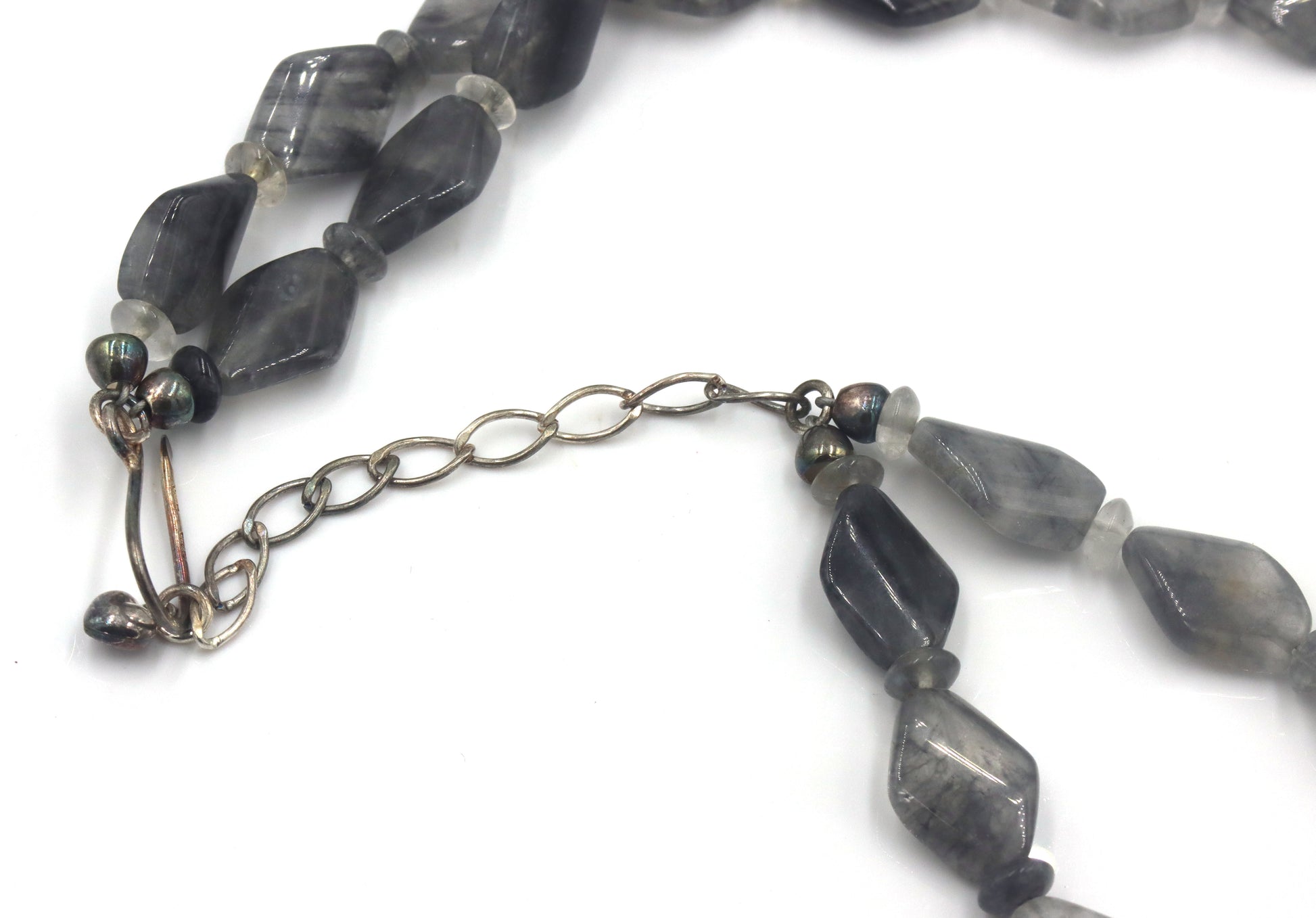 Two row strand smokey quartz necklace