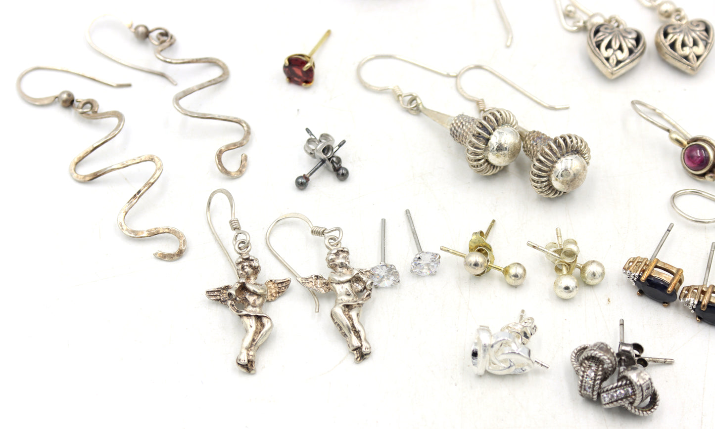 Group lot of Vintage 925 sterling silver earrings